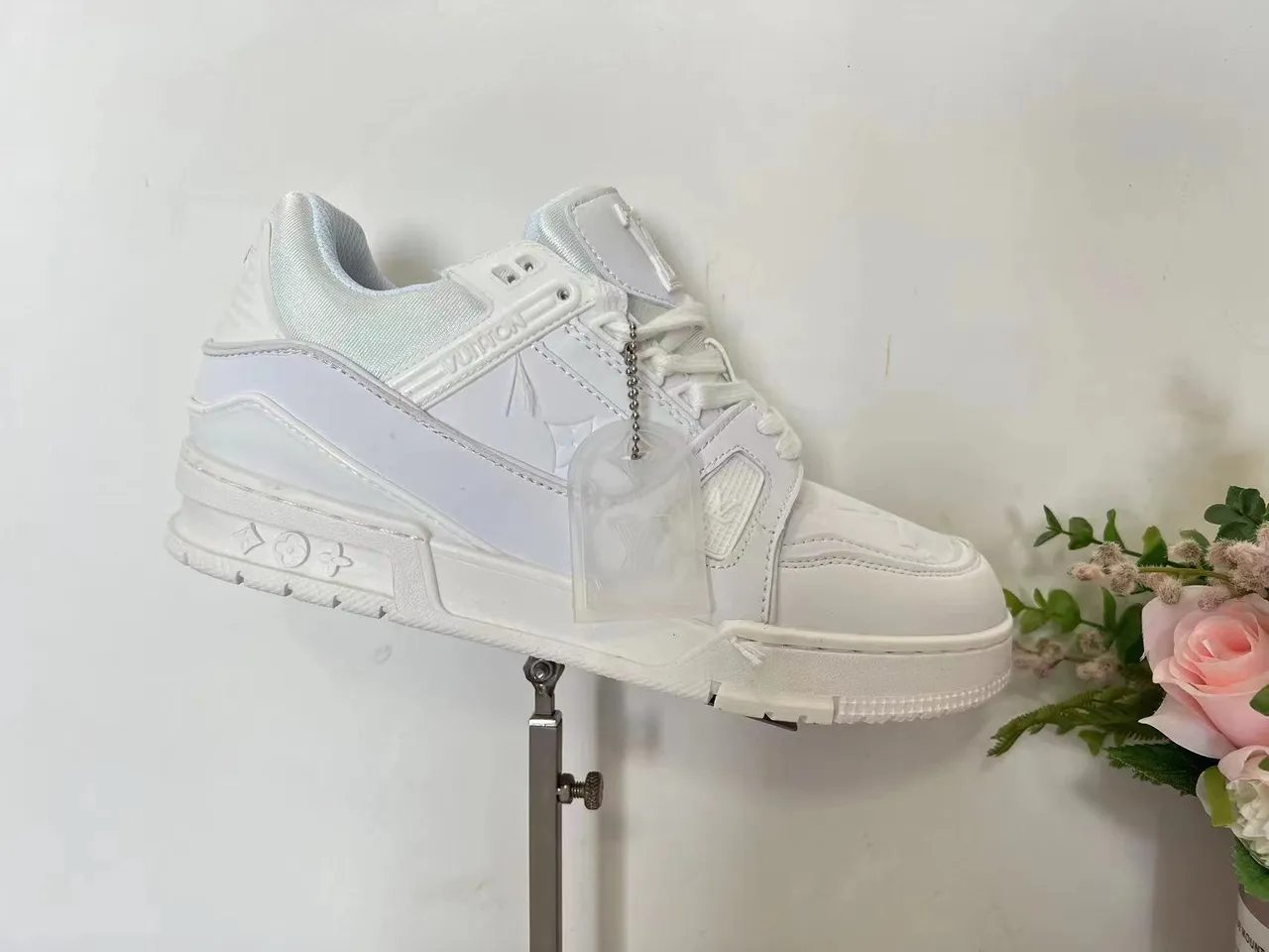 Louis Vuitton LV Trainer Olive Green and White Lifestyle Sneakers 13