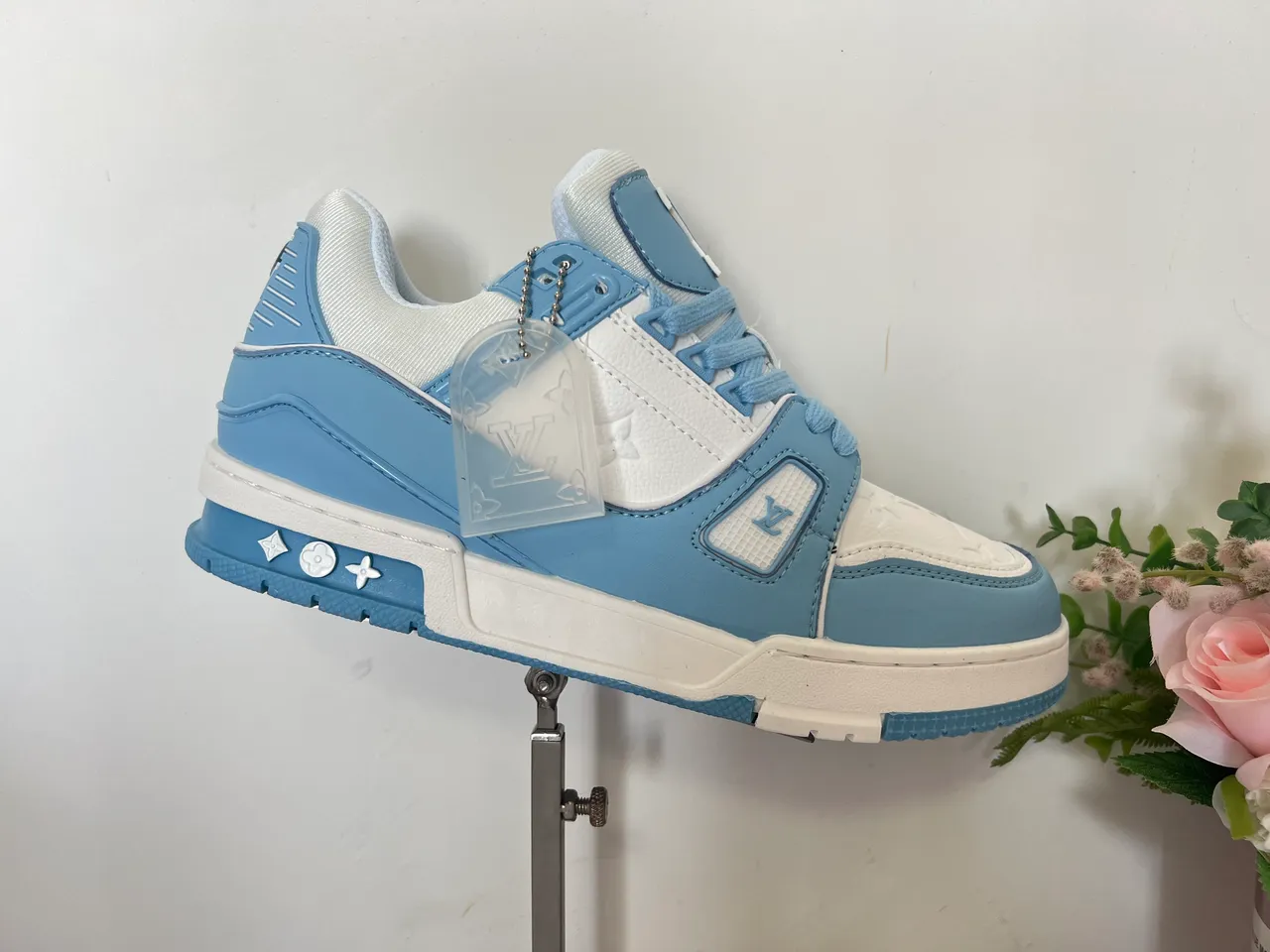 Louis Vuitton LV Trainer Olive Green and White Lifestyle Sneakers 19