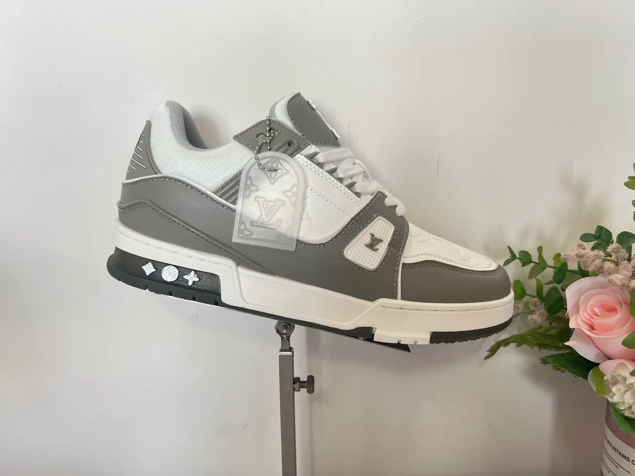 Louis Vuitton LV Trainer Olive Green and White Lifestyle Sneakers 20
