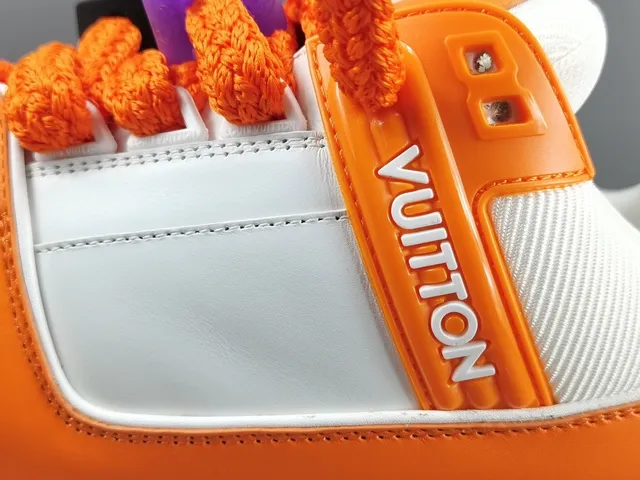 Louis Vuitton LV Trainer Orange White Platform Sole Dual-Strap Overlay Chunky Sneakers 8