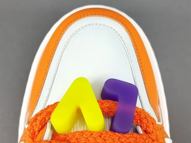 Louis Vuitton LV Trainer Orange White Platform Sole Dual-Strap Overlay Chunky Sneakers 10