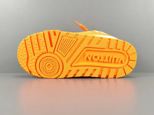 Louis Vuitton LV Trainer Orange White Platform Sole Dual-Strap Overlay Chunky Sneakers 13