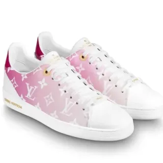 Louis Vuitton LV Trainer Zapatillas Lifestyle con cuero Monogram-Print rosa blanco con gradiente en la parte superior