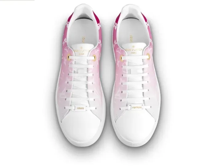 Louis Vuitton LV Trainer Pink White Monogram-Print Leather Gradient Upper Lifestyle Sneakers 5