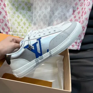 Louis Vuitton LV Trainer Silver Blue Low-Top Iridescent Leather Lifestyle Sneakers