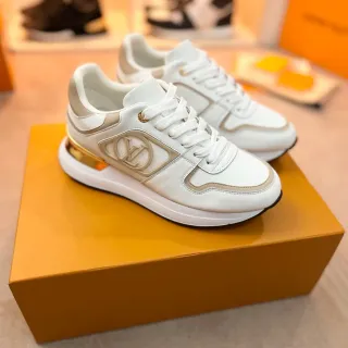 Louis Vuitton LV Trainer White Beige Leather-Paneled Monogram-Accented Lifestyle Sneakers