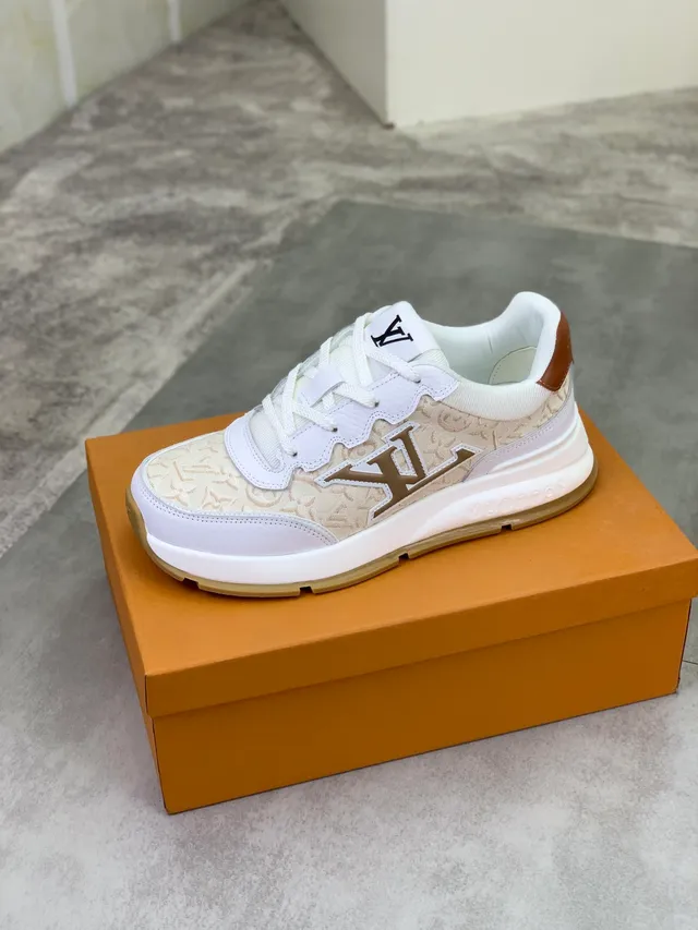 Louis Vuitton LV Trainer White Beige Monogrammed Canvas Chunky Layered Sole Lifestyle Sneakers 4