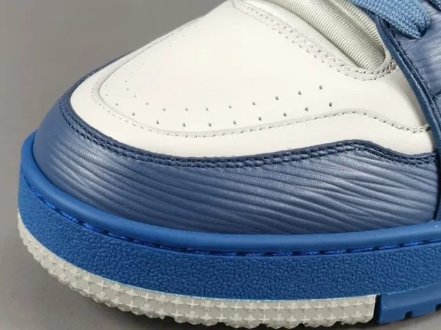 Louis Vuitton LV Trainer White Blue Layered Synthetic Upper Sculpted Midsole Lifestyle Sneakers 7