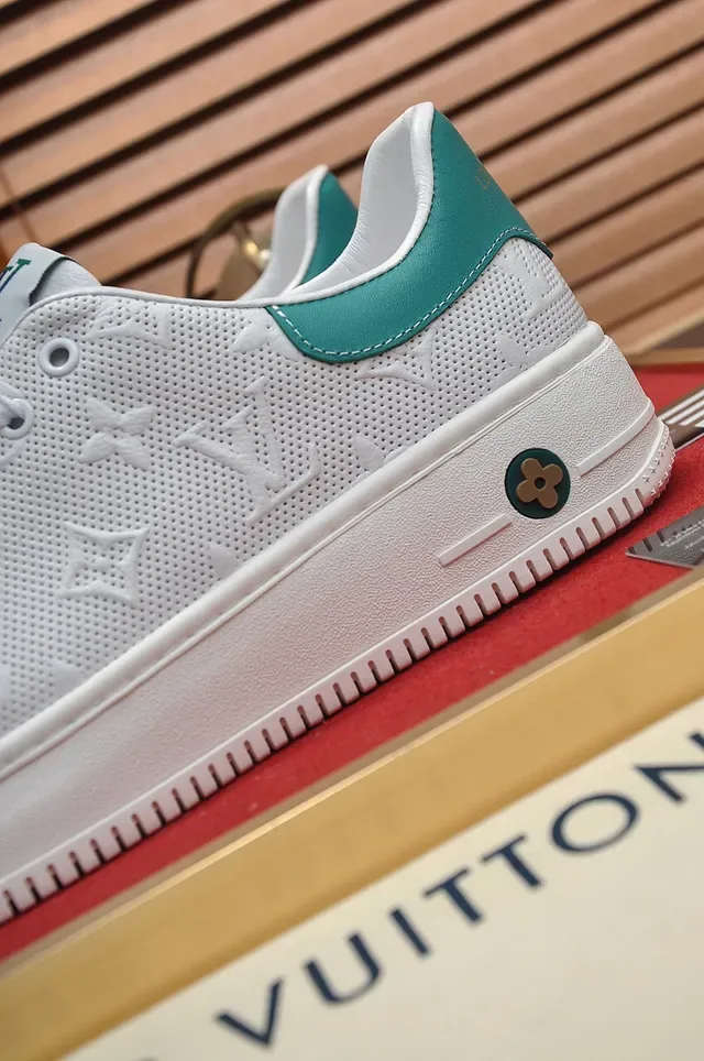 Louis Vuitton LV Trainer Chaussures Lifestyle Blanc Bleu Perforé Monogramme Partie Supérieure Semelle Plateforme Épaisse 2