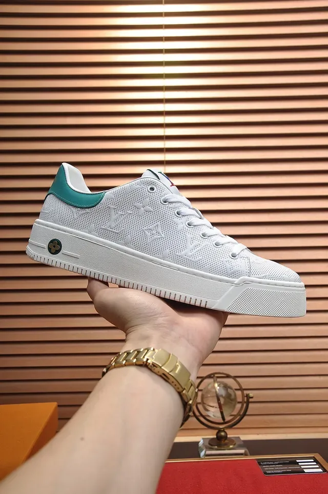 Louis Vuitton LV Trainer Chaussures Lifestyle Blanc Bleu Perforé Monogramme Partie Supérieure Semelle Plateforme Épaisse 7