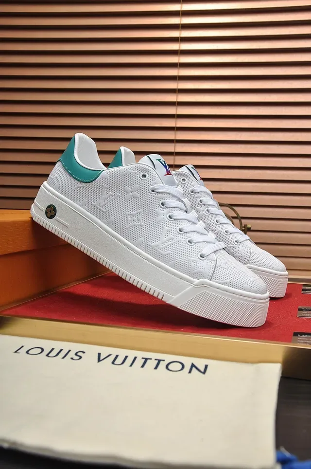 Louis Vuitton LV Trainer Chaussures Lifestyle Blanc Bleu Perforé Monogramme Partie Supérieure Semelle Plateforme Épaisse 8