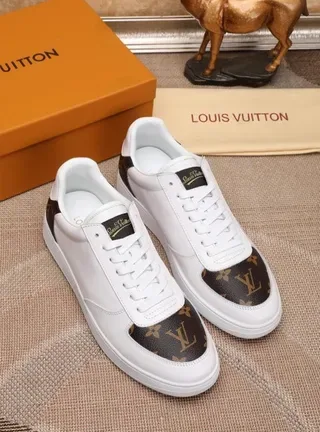 Louis Vuitton LV Trainer White Brown Leather Monogram Canvas Panels Lifestyle Sneakers 2