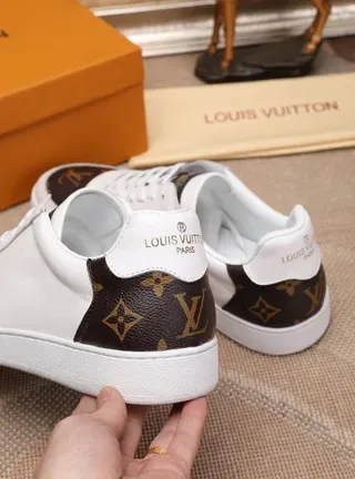 Louis Vuitton LV Trainer White Brown Leather Monogram Canvas Panels Lifestyle Sneakers 3