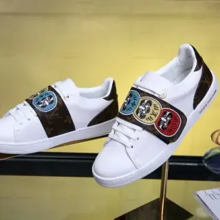 Louis Vuitton LV Trainer Zapatillas Lifestyle Blancas Marrones de Cuero Superior Monogram Correa de Lona