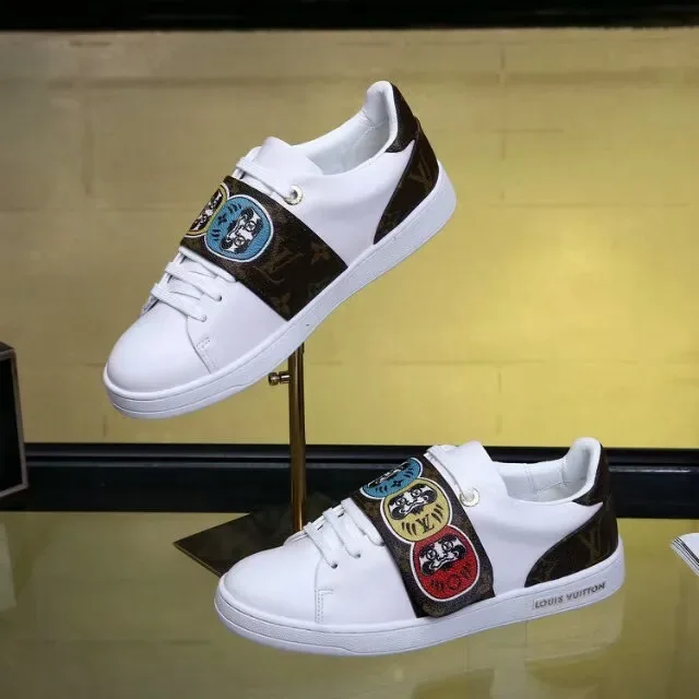 Louis Vuitton LV Trainer White Brown Leather Upper Monogram Canvas Strap Lifestyle Sneakers 3