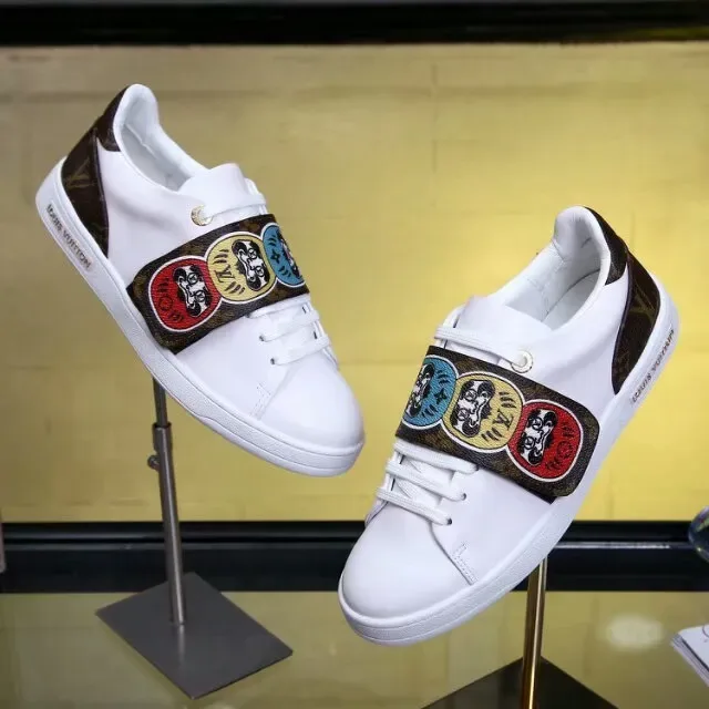 Louis Vuitton LV Trainer White Brown Leather Upper Monogram Canvas Strap Lifestyle Sneakers 5