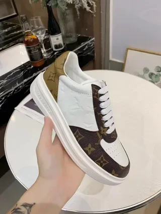Louis Vuitton LV Trainer White Brown Monogram Canvas Perforated Leather Toe Lifestyle Sneakers 3
