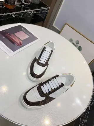 Louis Vuitton LV Trainer White Brown Monogram Canvas Perforated Leather Toe Lifestyle Sneakers 5