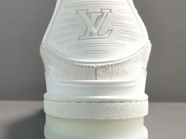Louis Vuitton LV Trainer White Gold Monogram-Embossed Leather Multi-Strap Overlay Lifestyle Sneakers 7