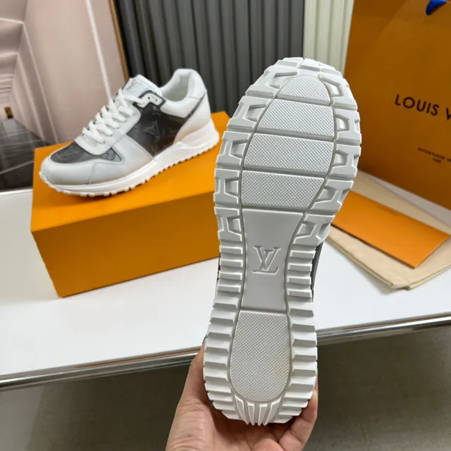 Louis Vuitton LV Trainer White Gray Monogrammed Leather Layered Panel Construction Lifestyle Sneakers 2