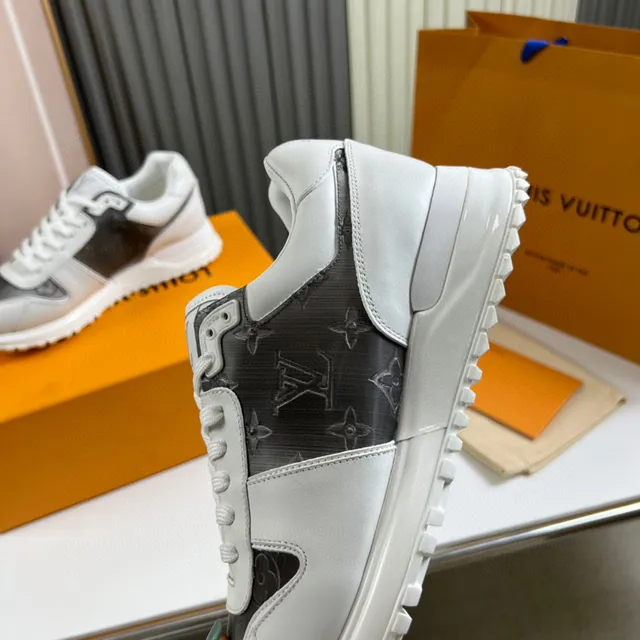Louis Vuitton LV Trainer White Gray Monogrammed Leather Layered Panel Construction Lifestyle Sneakers 3