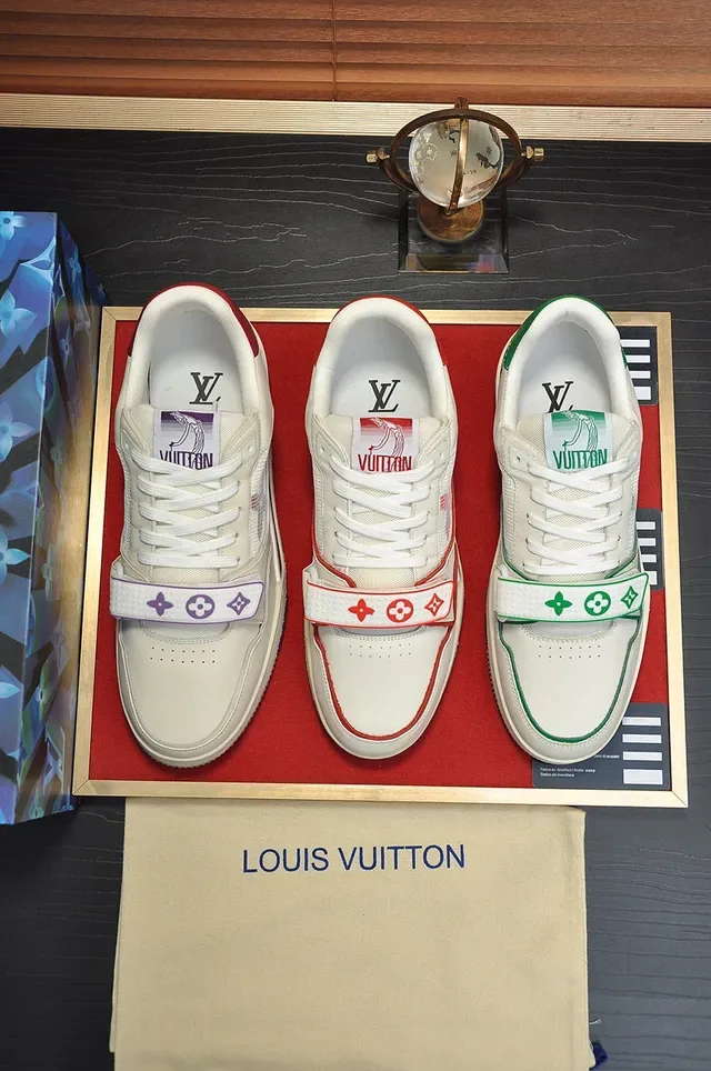 Louis Vuitton LV Trainer Chaussures Lifestyle Blanc et Rouge Low-Top Matériau Mixte Supérieur 6