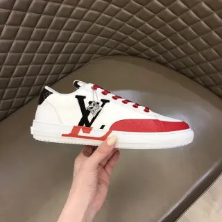 Louis Vuitton LV Trainer White Red Low-Top Monogrammed Lifestyle Sneakers
