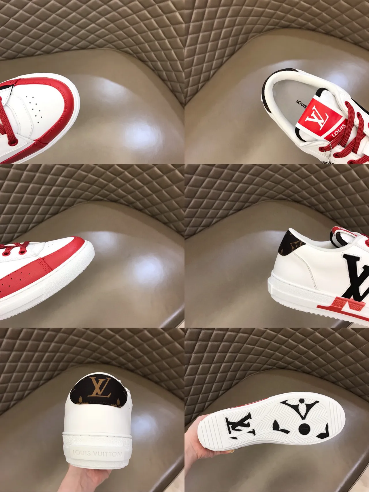 Louis Vuitton LV Trainer White Red Low-Top Monogrammed Lifestyle Sneakers 2