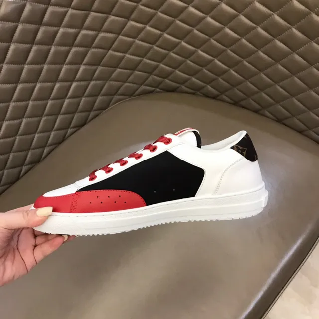 Louis Vuitton LV Trainer White Red Low-Top Monogrammed Lifestyle Sneakers 3
