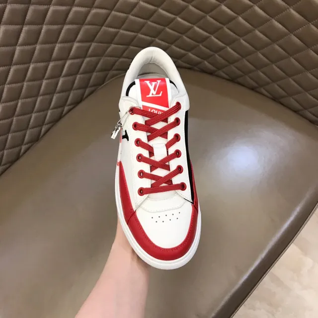 Louis Vuitton LV Trainer White Red Low-Top Monogrammed Lifestyle Sneakers 4
