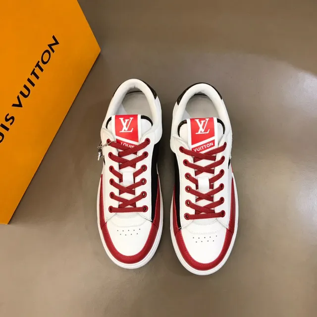 Louis Vuitton LV Trainer White Red Low-Top Monogrammed Lifestyle Sneakers 9