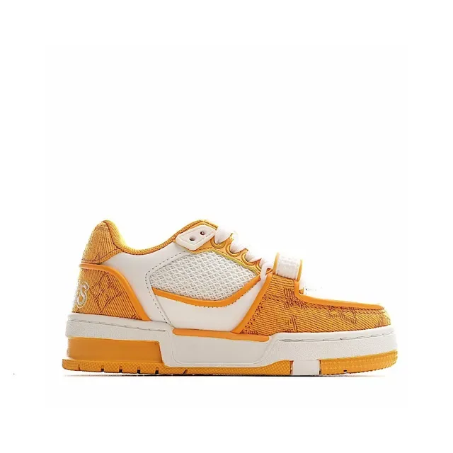 Louis Vuitton LV Trainer Yellow White Low-Top Mesh-Panelled Lifestyle Sneakers 17