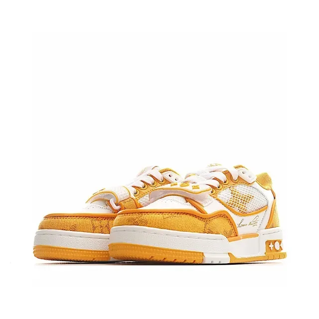 Louis Vuitton LV Trainer Yellow White Low-Top Mesh-Panelled Lifestyle Sneakers 18