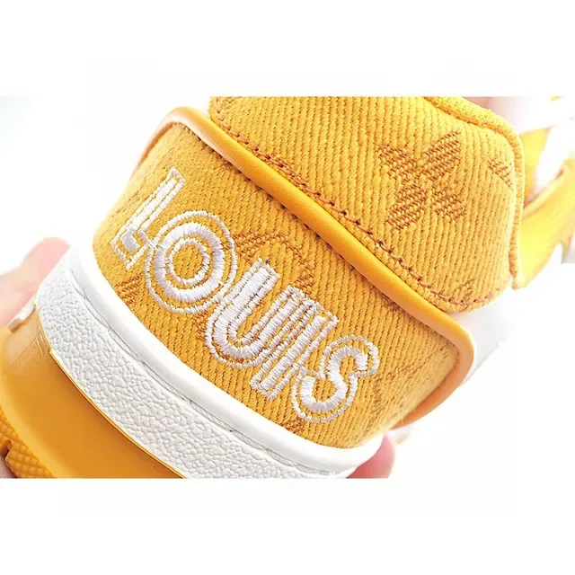 Louis Vuitton LV Trainer Yellow White Low-Top Mesh-Panelled Lifestyle Sneakers 20