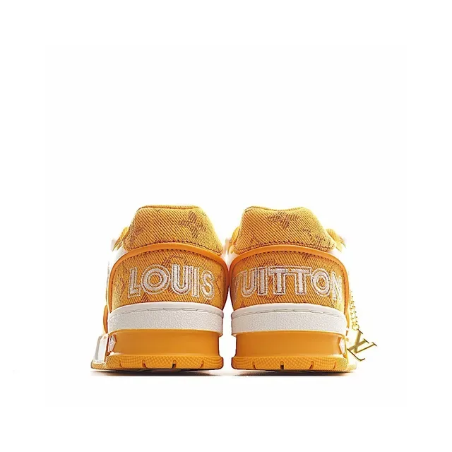 Louis Vuitton LV Trainer Yellow White Low-Top Mesh-Panelled Lifestyle Sneakers 24