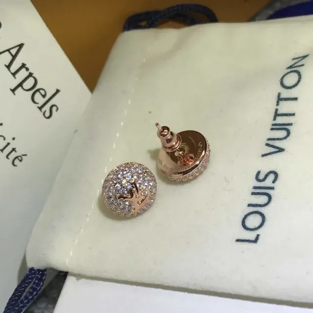 Louis Vuitton LV Volt Gold Silver Pavé-Crystal Spherical Earrings 2