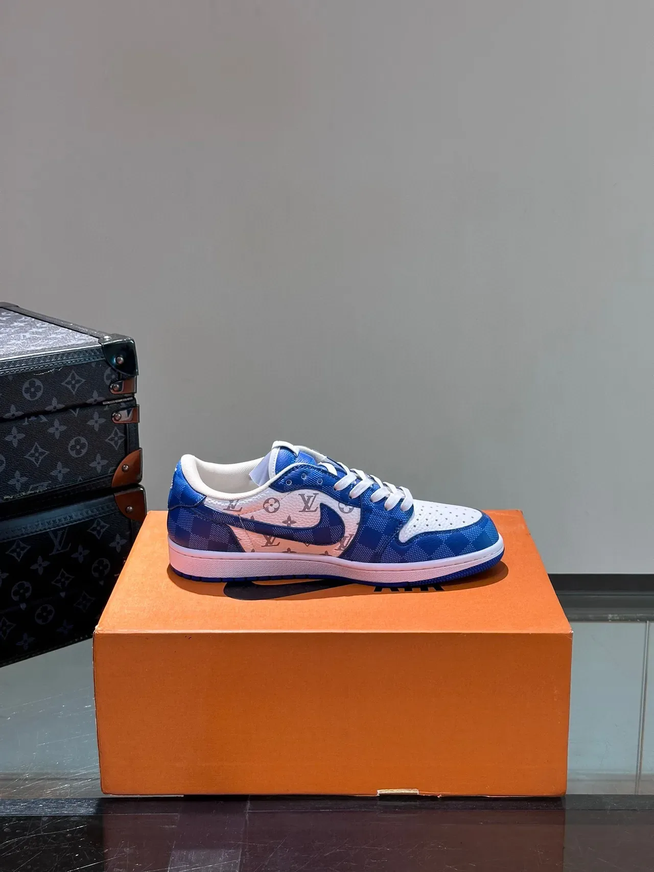 Louis Vuitton Monogram and Damier Blue White Low-Top Lifestyle Sneakers 6