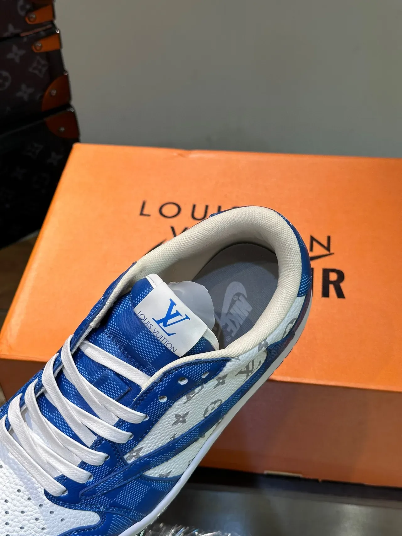 Louis Vuitton Monogram and Damier Blue White Low-Top Lifestyle Sneakers 7