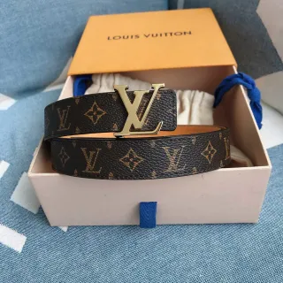 Louis Vuitton Monogram Belt Brown and Gold Leather Belt