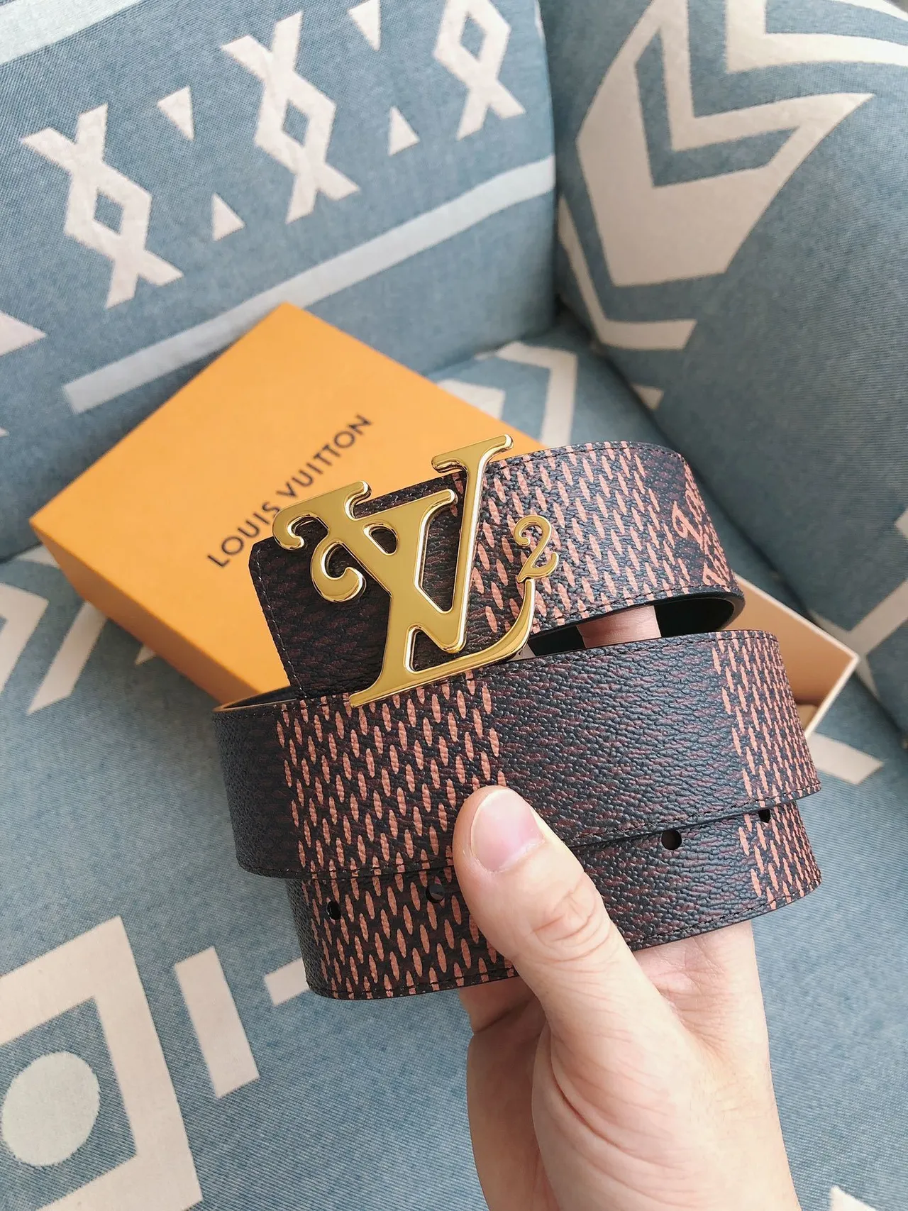 Louis Vuitton Monogram Buckle Leather Belt 3