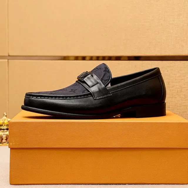 Louis Vuitton Monogram Canvas and Black Leather Loafers 4