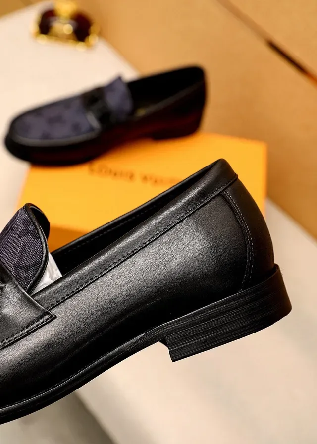 Louis Vuitton Monogram Canvas and Black Leather Loafers 7