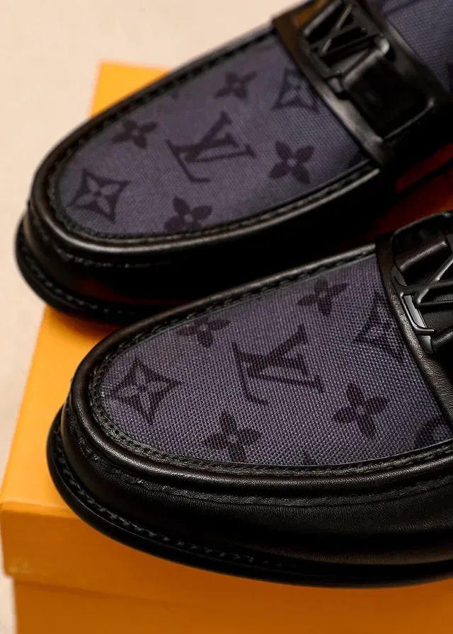 Louis Vuitton Monogram Canvas and Black Leather Loafers 8