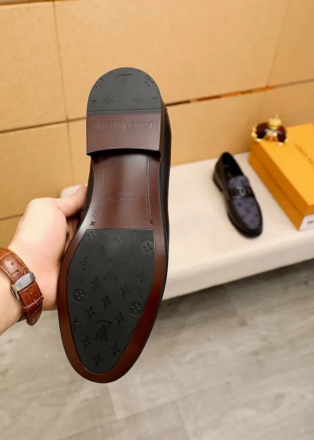 Louis Vuitton Monogram Canvas and Black Leather Loafers 9