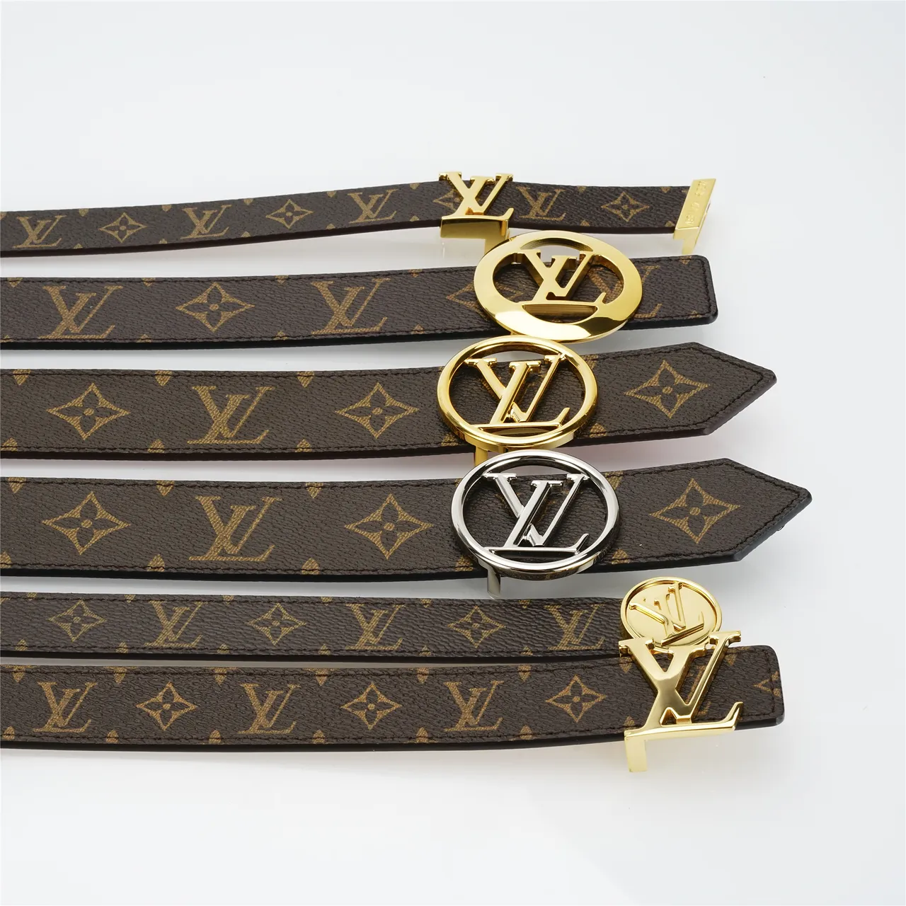 Louis Vuitton Monogram Canvas Circle Buckle Leather Belt 2