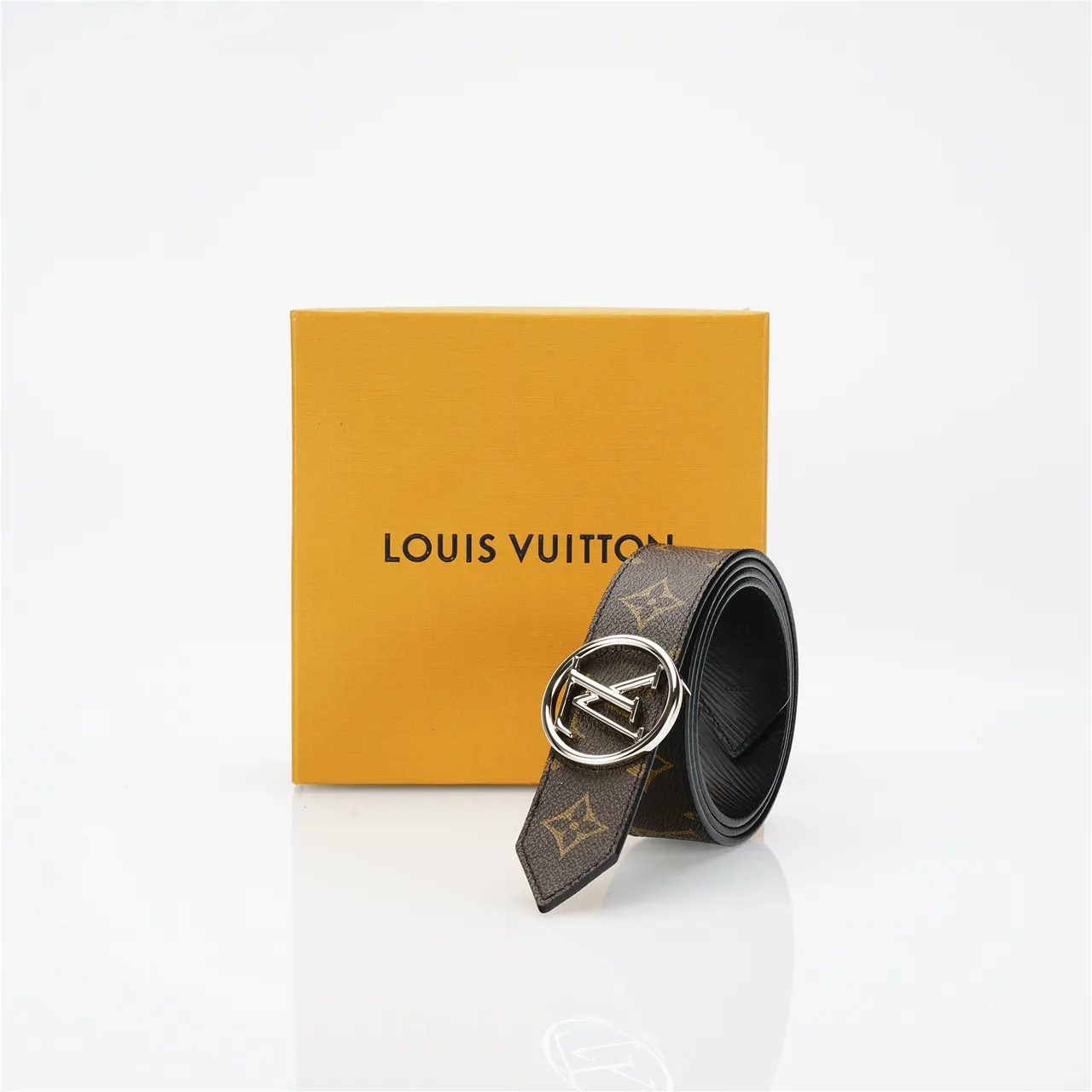 Louis Vuitton Monogram Canvas Circle Buckle Leather Belt 5