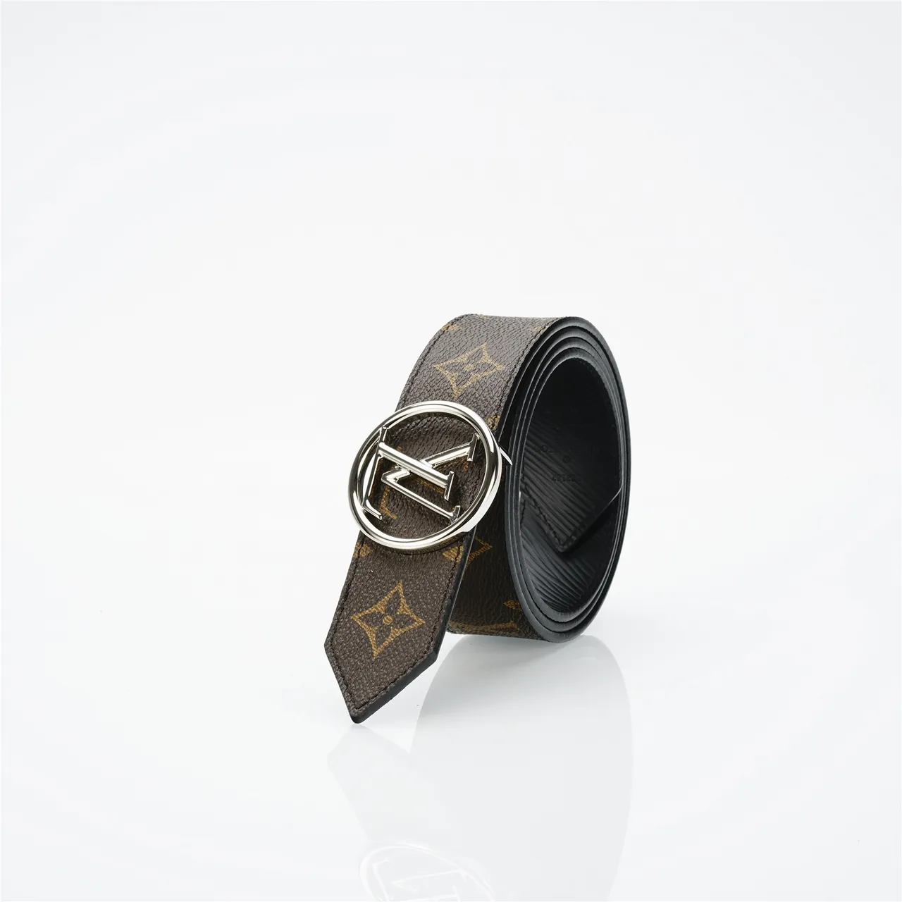 Louis Vuitton Monogram Canvas Circle Buckle Leather Belt 6