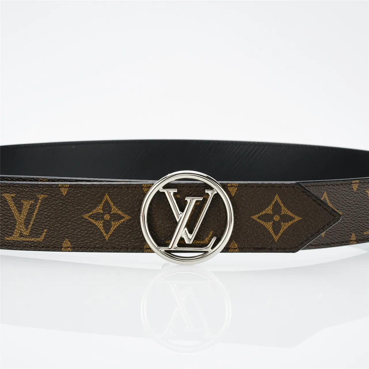 Louis Vuitton Monogram Canvas Circle Buckle Leather Belt 8