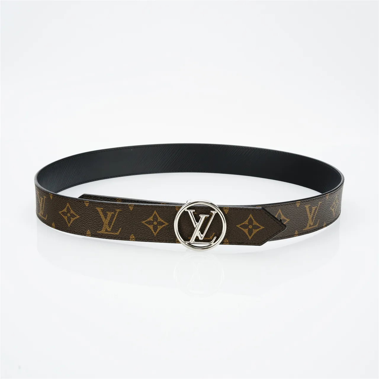 Louis Vuitton Monogram Canvas Circle Buckle Leather Belt 9