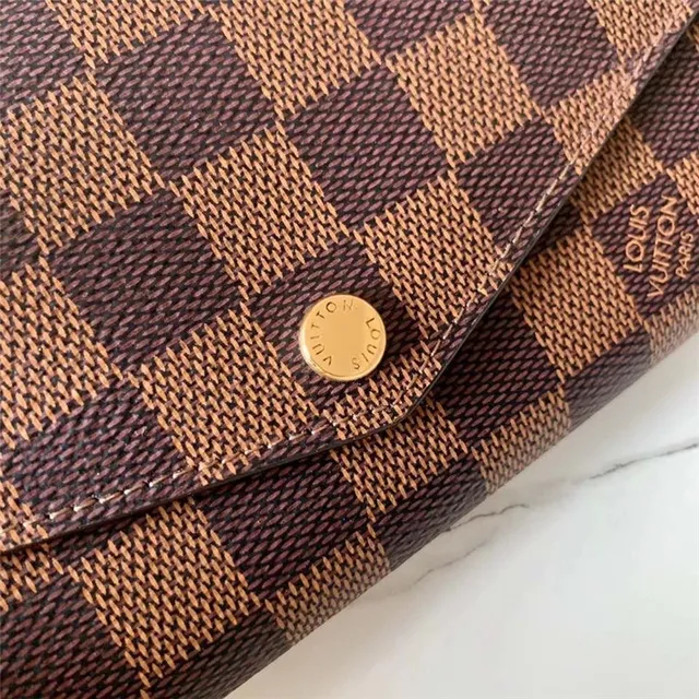 Louis Vuitton Monogram Canvas billetera larga con flap 16